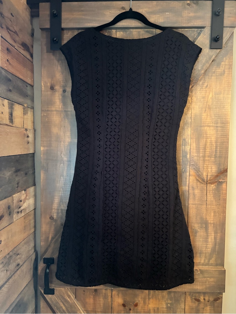 Free People Black Eyelet Mini Dress
